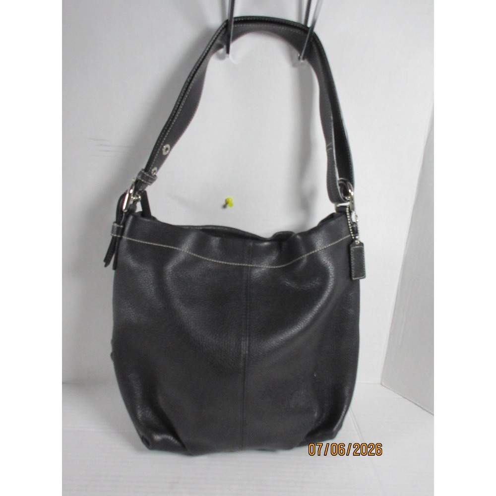 Coach Kristen Black Pebbled Leather Hobo Shoulder Bag F15064 - Picture 3 of 10